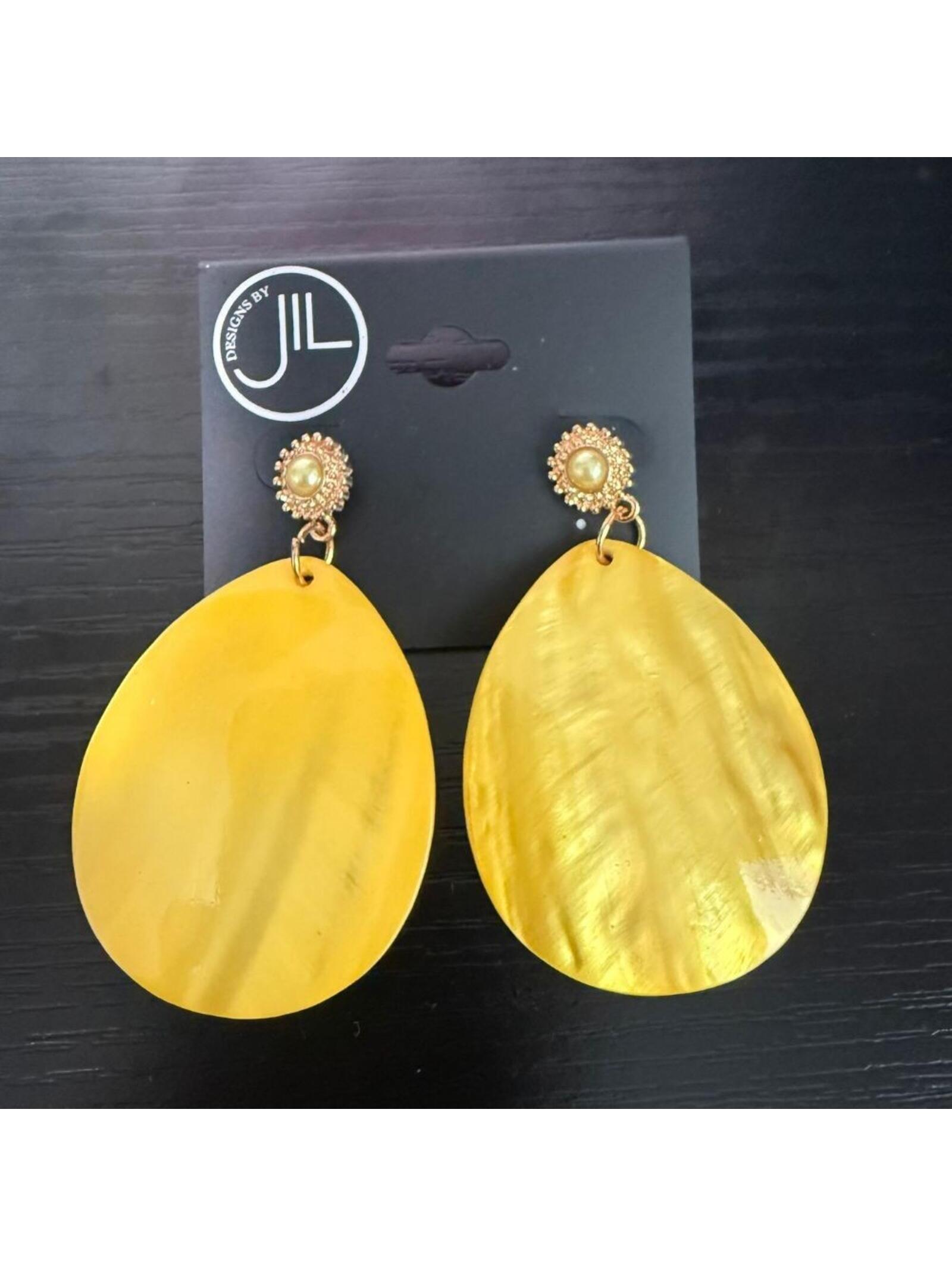 Designs By Jil Yellow Gold Simulated Pearl Dangle Earrings